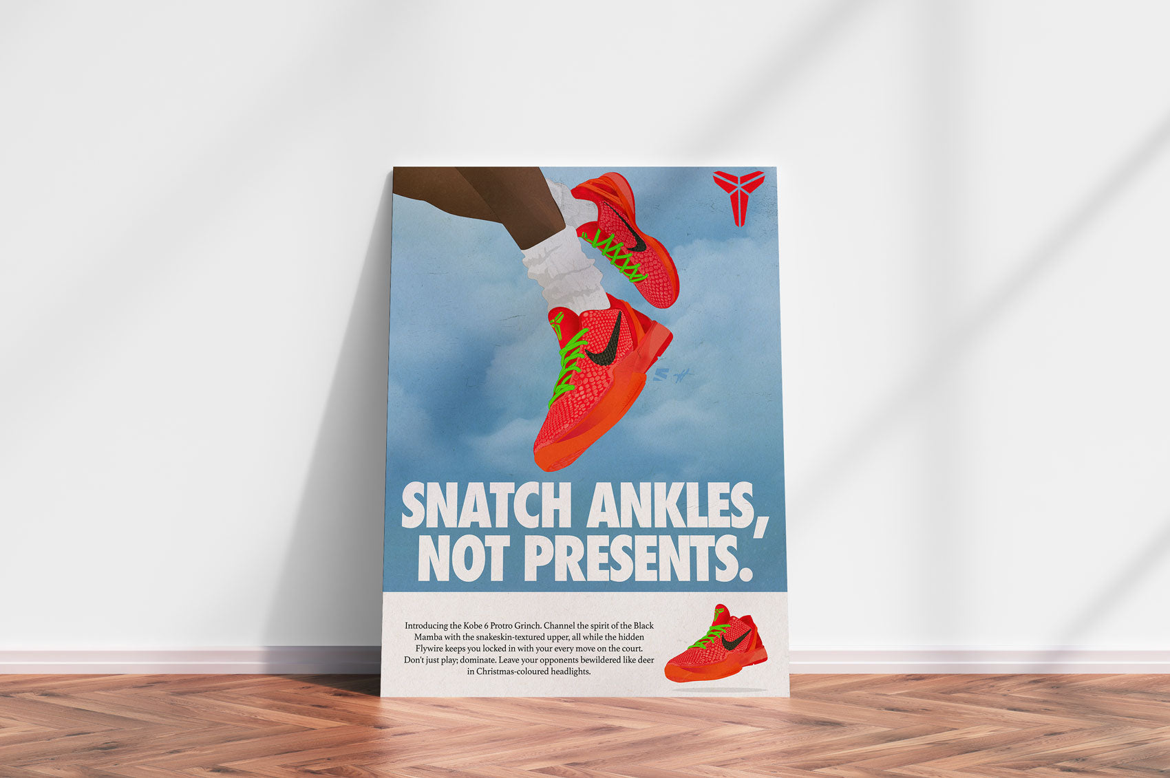 Snatch Ankles Not Presents Nike Kobe 6 Reverse Grinch Poster