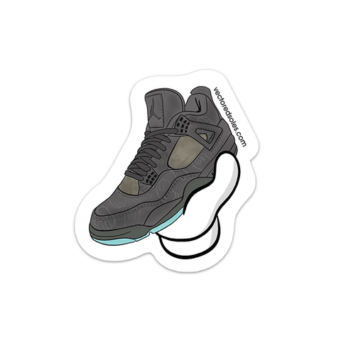 Kaws Air Jordan 4 Grey In Hand Sticker Vectored Studios